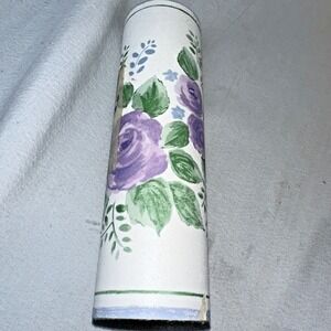 Floral Wallpaper Border Purple Flowers Green Leaves Wall Decor 5 Yards